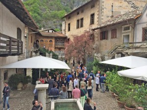 Participants at Summa 2014, held earlier this month at the 17th-Century palazzo of winemaker Alois Lageder in Magré, enjoy the surroundings of Casòn Hirschprunn. 