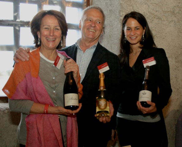 Primo Franco at Summa 2009, with his wife AnnaLisa and daughter Silvia, and a selection of their Prosecco.